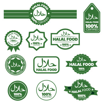Halal vector Logo, halal product badge, Muslim food.Vector