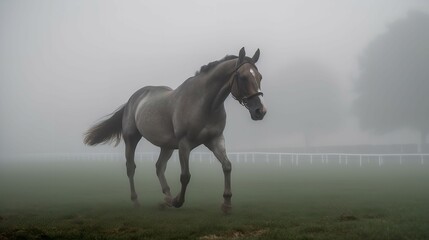 Obraz na płótnie Canvas Dashing Through Fog at the St Leger Stakes