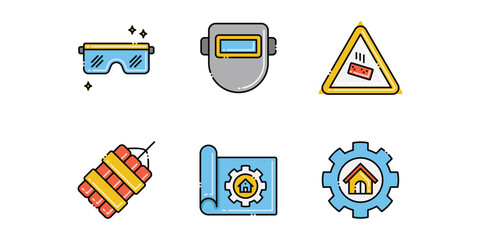 Construction Icons logo design inspiration