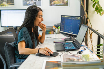 Professional woman in office. 