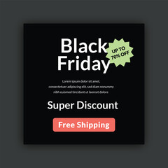 Black Friday sale social media banner template