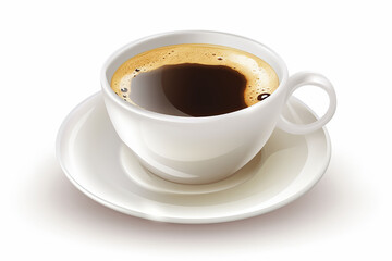 Fototapeta premium Cup of coffee isolated on white background. Espresso. Generative ai