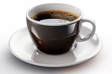Coffee cup isolated on white background. 3D illustration. Generative ai