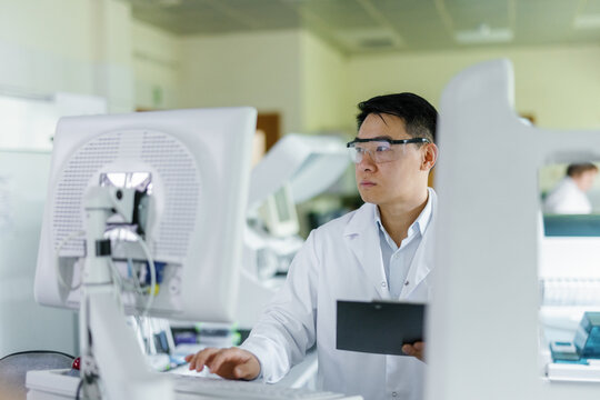 Scientist technology development digital biotechnology industry