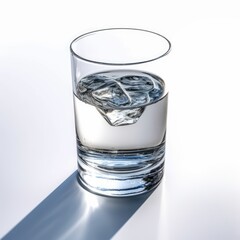 glass of water on white background