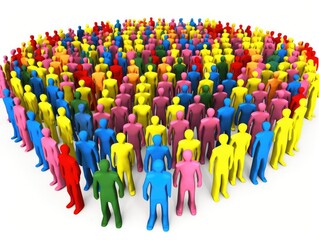 business bunch crowd of people Collection. set isolated on white background. generative ai