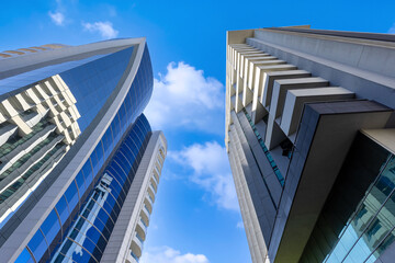 Panoramic skyline view of Guatemala City business and financial center.