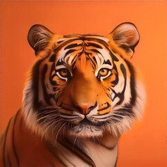 Tiger, orange background