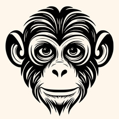 Monkey vector for logo or icon,clip art, drawing Elegant minimalist style,abstract style Illustration	
