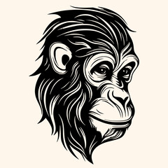 Monkey vector for logo or icon,clip art, drawing Elegant minimalist style,abstract style Illustration	

