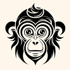 Monkey vector for logo or icon,clip art, drawing Elegant minimalist style,abstract style Illustration	
