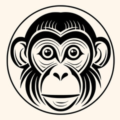 Monkey vector for logo or icon,clip art, drawing Elegant minimalist style,abstract style Illustration	
