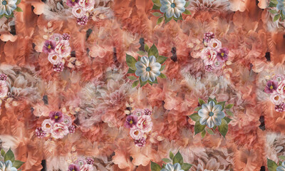 Classical vintage seamless Flower pattern with background