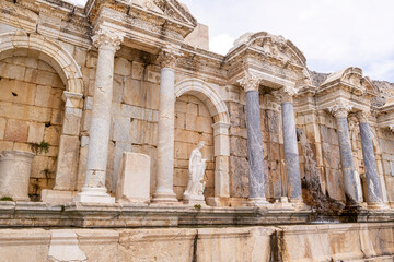 Sagalassos ancient city in Burdur city, Most of the buildings of this city, which was the capital of Pisidia in ancient Greece, have survived, at least partially.