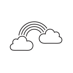 Rainbow icon, Rainbow and clouds vector icon. 