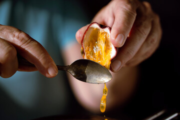 Removing Passion Fruit Seeds