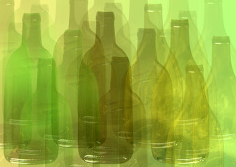 Abstract green bottle background