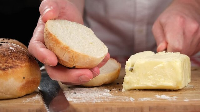 buttering the bread