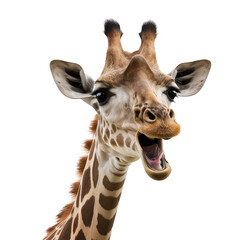 Fototapeta premium giraffe on a transparant background, PNG, Generative Ai
