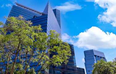 Panoramic skyline view of Guatemala City business and financial center.