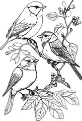 Birds Line Art