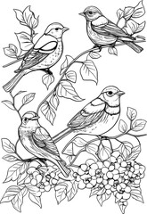 Birds Line Art