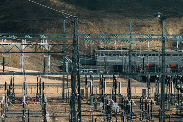 Hydro electric power station. Eco-friendly energy source. 