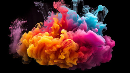 Colorful smoke on a dark background
