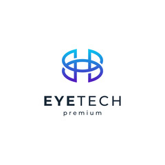 eye with lineart style for CCTV and security logo design