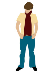 cool looking male posing on isolated background