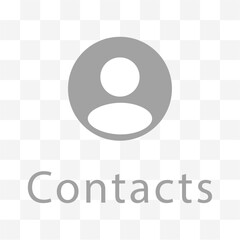 Contacts icon on transparent background. Vector stock illustration.