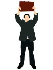 Fototapeta premium young businessman holding his office bag on isolated background