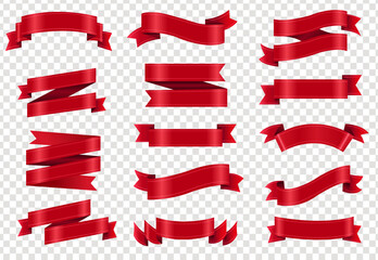 set of red ribbons