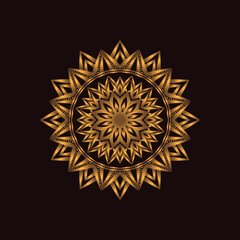 luxury ornamental mandala new design background in gold color image