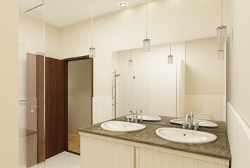 3d rendering of the modern bathroom interior