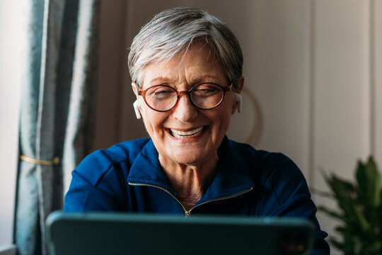 Senior Woman Using Tablet 