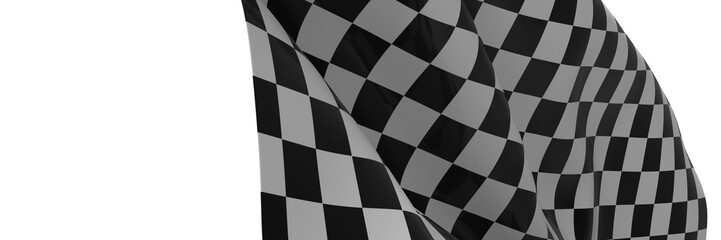 Waving racing finish flag in