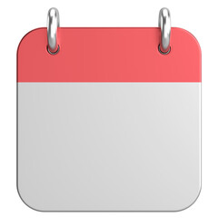 Empty calendar. 3D calendar. 3D illustration.