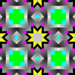 Vibrant and Symmetrical Digital Abstract Kaleidoscope Art with Intricate Geometric Patterns, Fractal Elements, and Psychedelic Colors, Perfect for Contemporary Design Projects, Modern Wallpaper