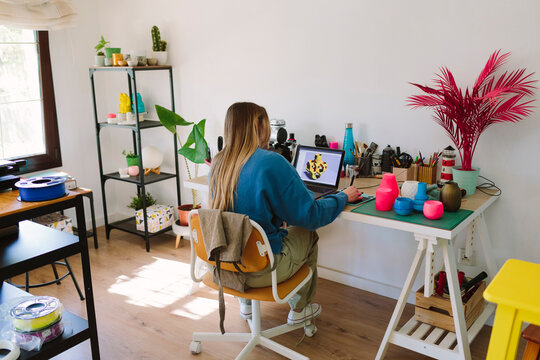 Woman working on a desk
