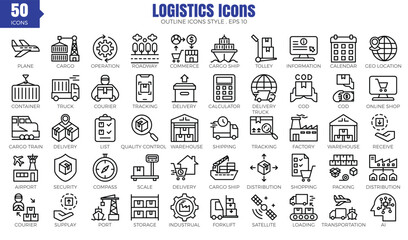 A set pack of Logistics (outline) style.
The collection includes of business developments,programing , web design,app design and more.