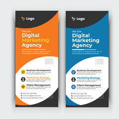 Modern roll up banner, Professional stand banner template design with creative shapes and idea.