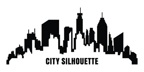City silhouette. Modern flat city architecture. urban city landscape. Illustrations.	
