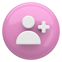 Obraz premium Sign up button, Follow button. 3D illustration.