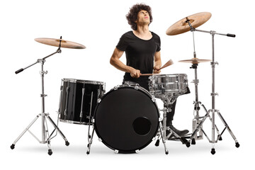 Male performer playing drums