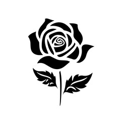 Black and White Rose Vector Illustration