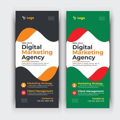 Modern roll up banner, Professional stand banner template design with creative shapes and idea.