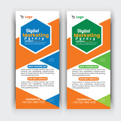 Modern roll up banner, Professional stand banner template design with creative shapes and idea.