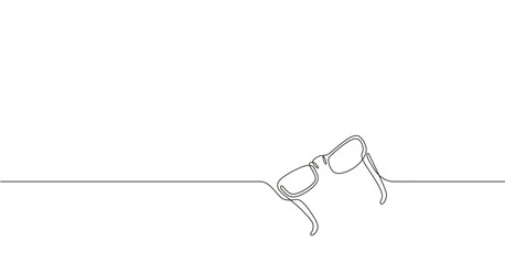 One line creative vector illustration of glasses. 