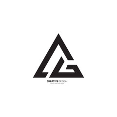 Modern triangle shape letter a c g unique monogram business logo. A logo. C logo. G logo
